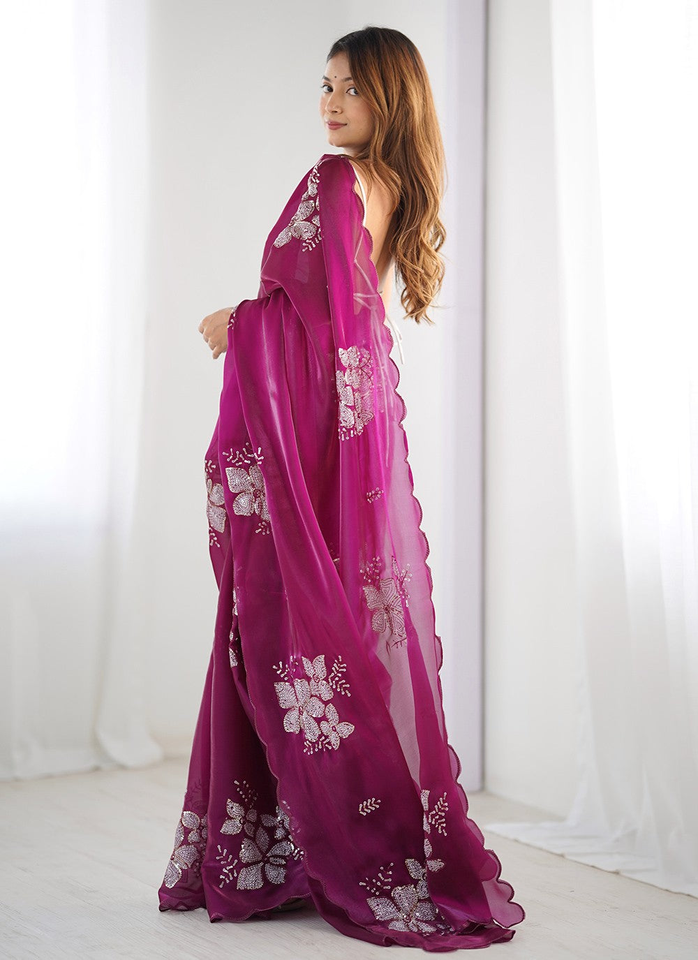 Contemporary Embroidered Jimmy Chu Saree - S10235