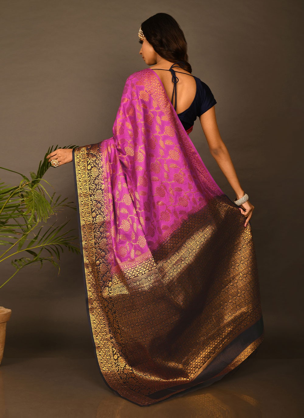 Trendy Embroidered Kanchipuram Silk Saree - S1707