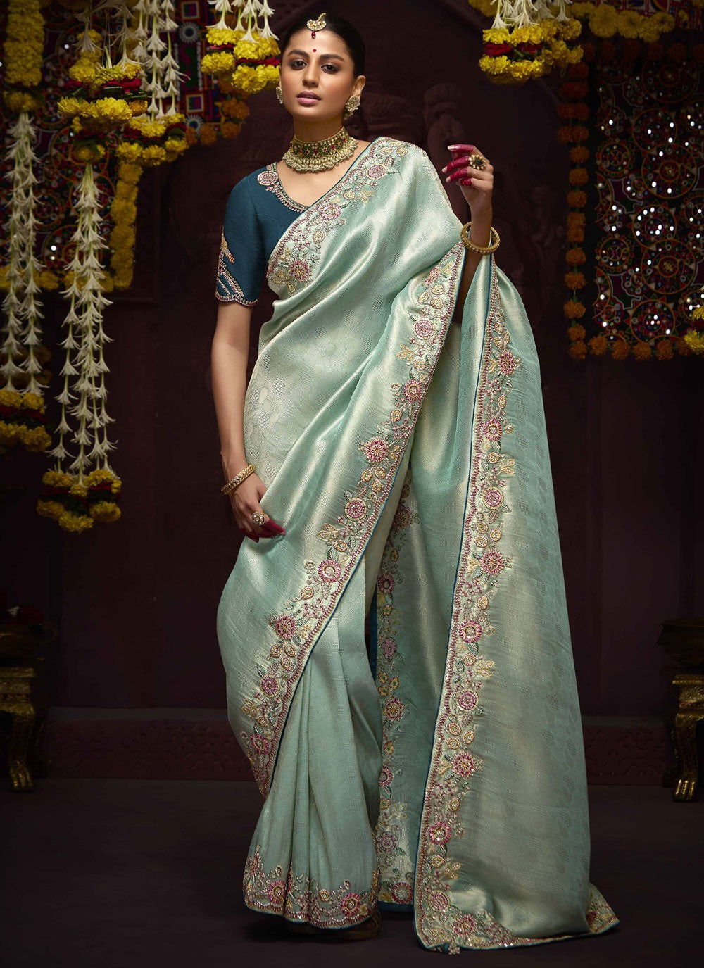 Classic Beads Kanjivaram Silk Saree - S9712