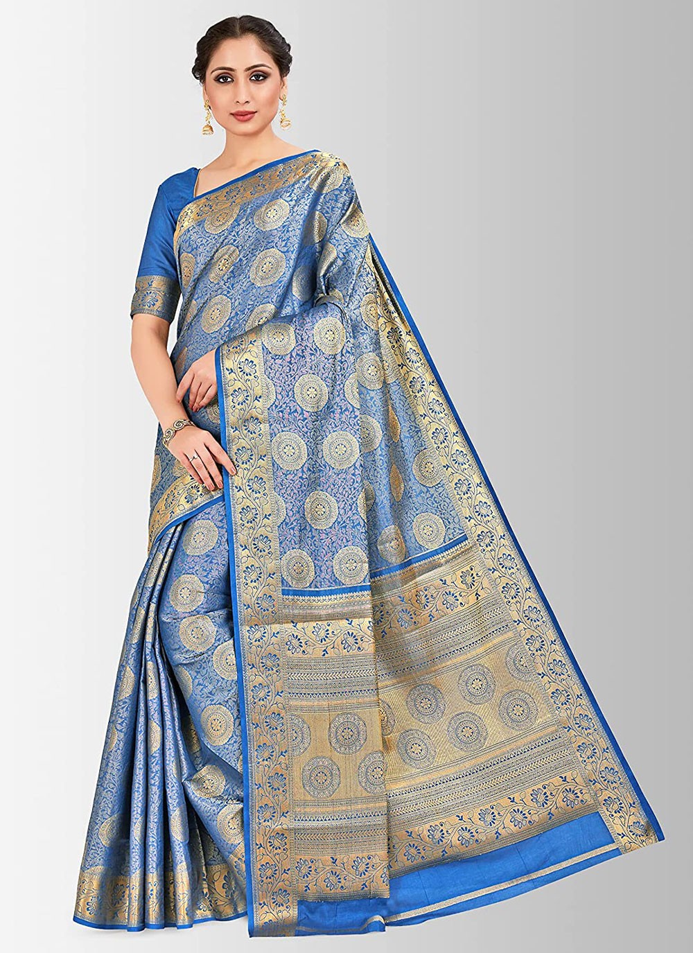 Trendy Zari Kanjivaram Silk Saree - S2472