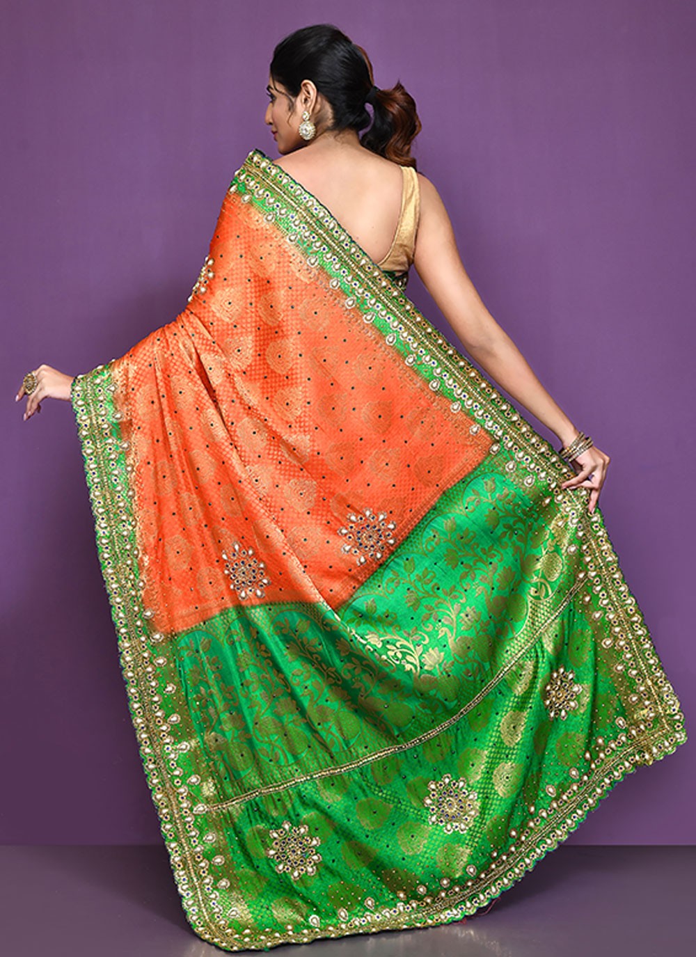 Classic Embroidered Shimmer Saree - S6521