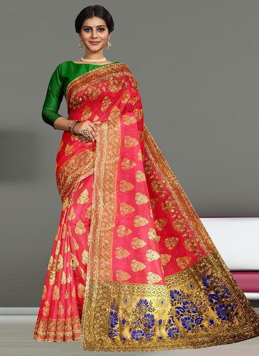 Classic Embroidered Kanjivaram Silk Saree - S1682