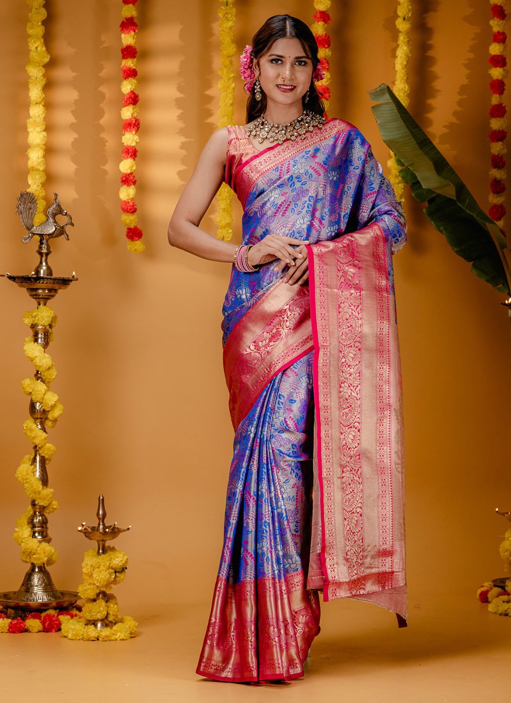 Classic Zari Kanjivaram Silk Saree - S7079