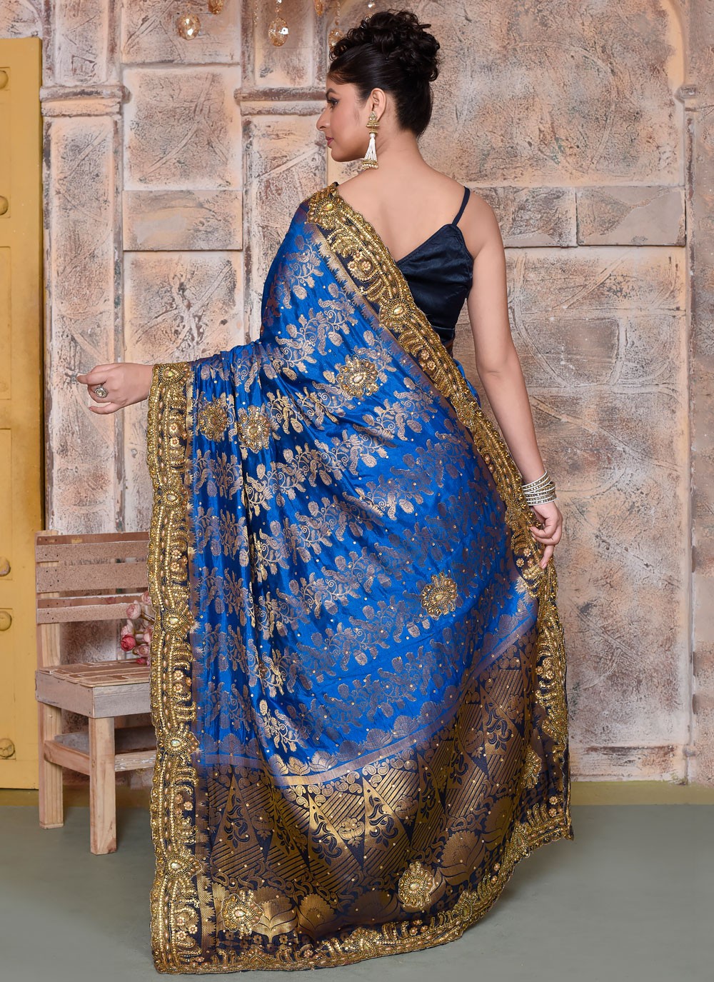 Classic Embroidered Kanjivaram Silk Saree - S7820