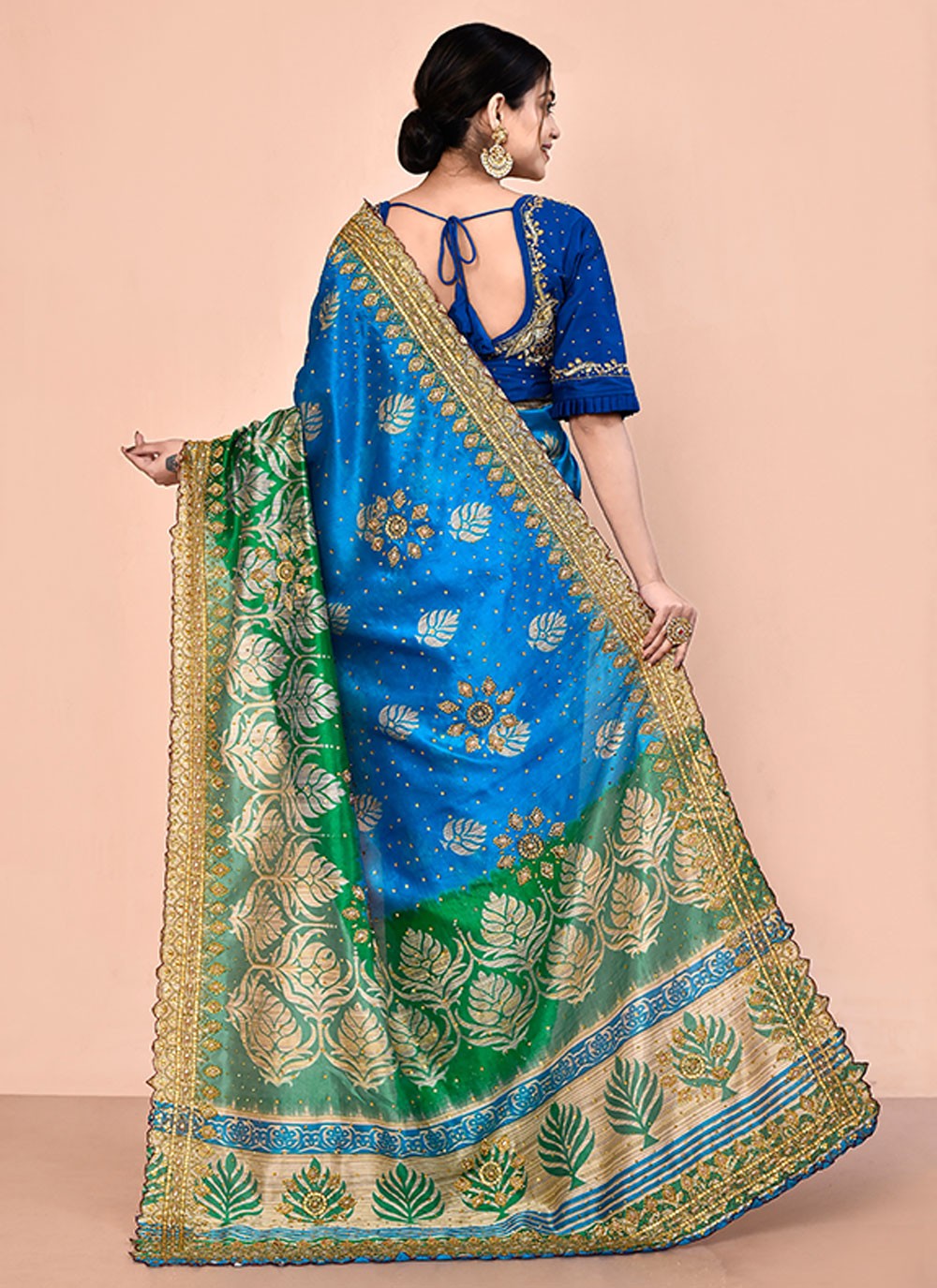 Contemporary Hand Embroidery Georgette Saree - S5499