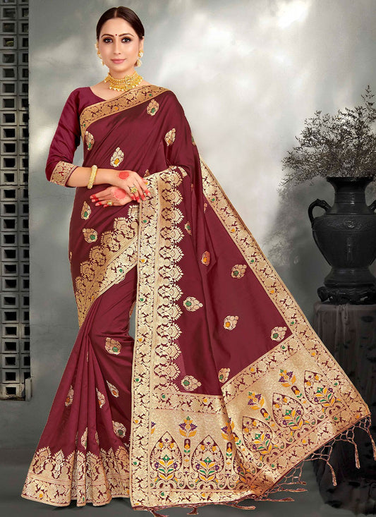 Saree Weaving Zari Art Silk, Kanjivaram Silk Saree - S2579