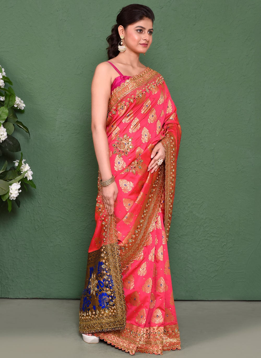 Classic Embroidered Net Saree - S7828