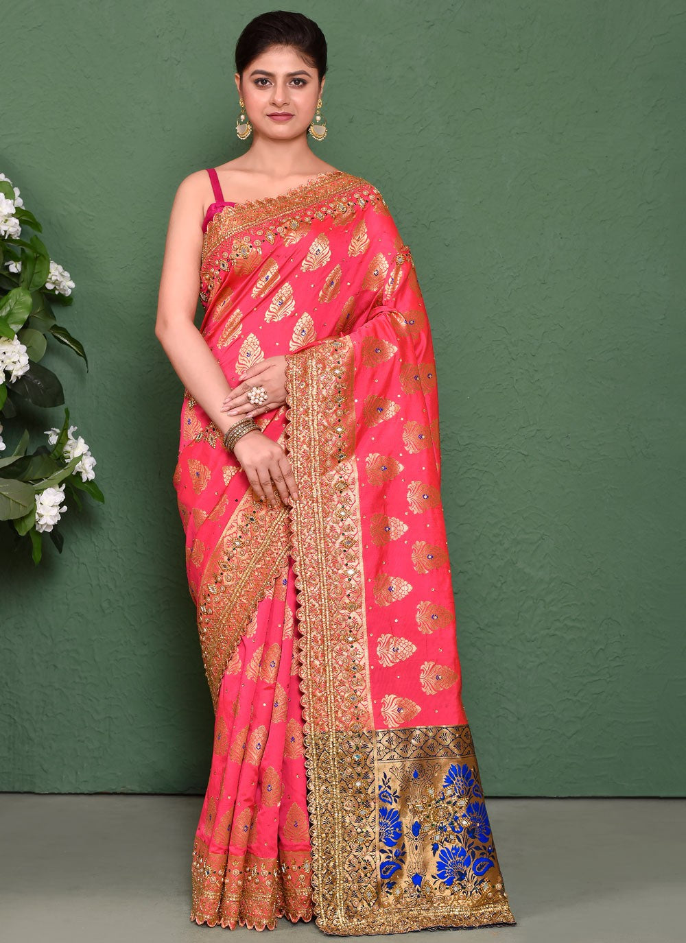 Classic Embroidered Net Saree - S7828