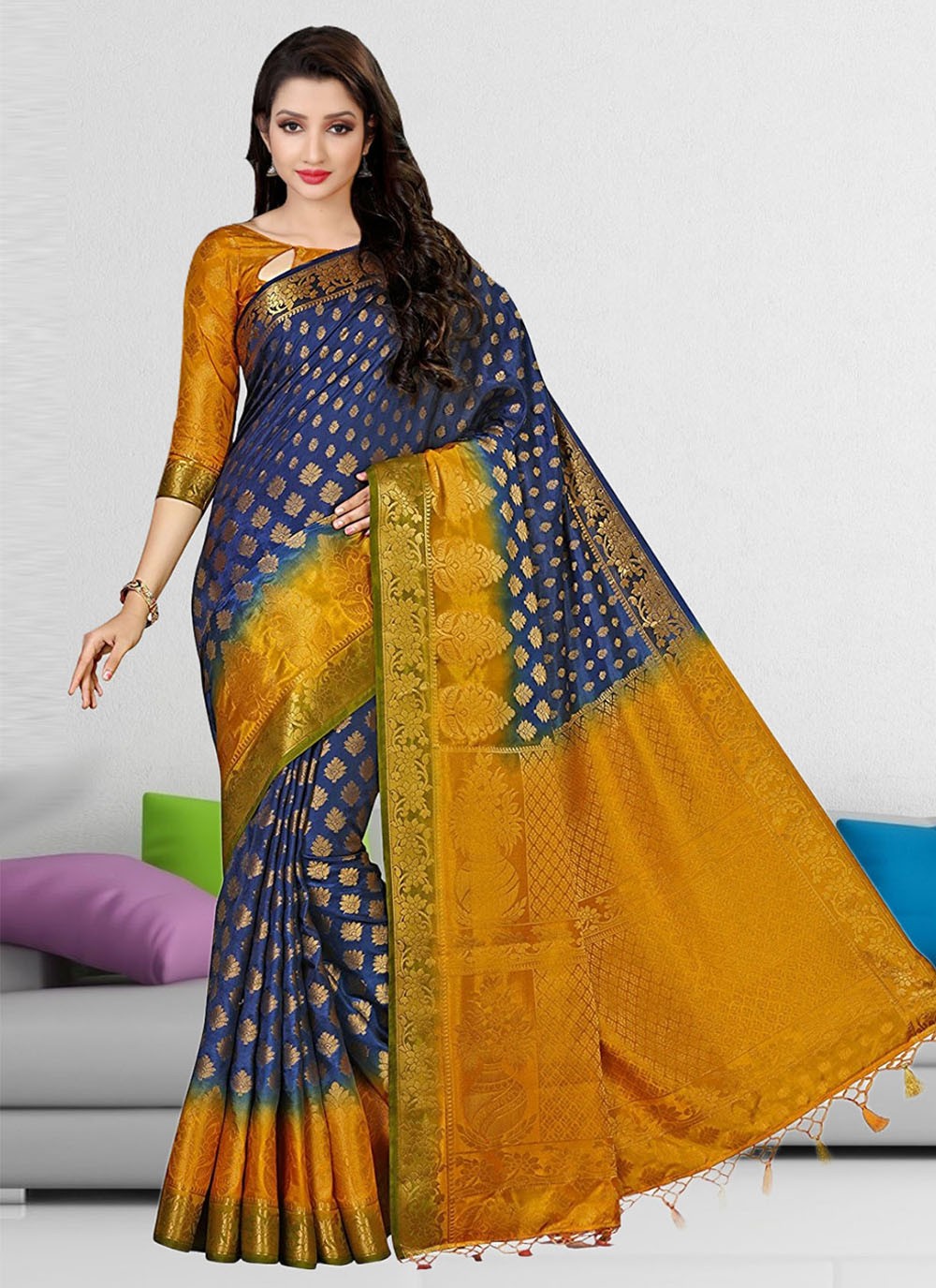 Trendy Hand Embroidery Georgette Saree - S1806