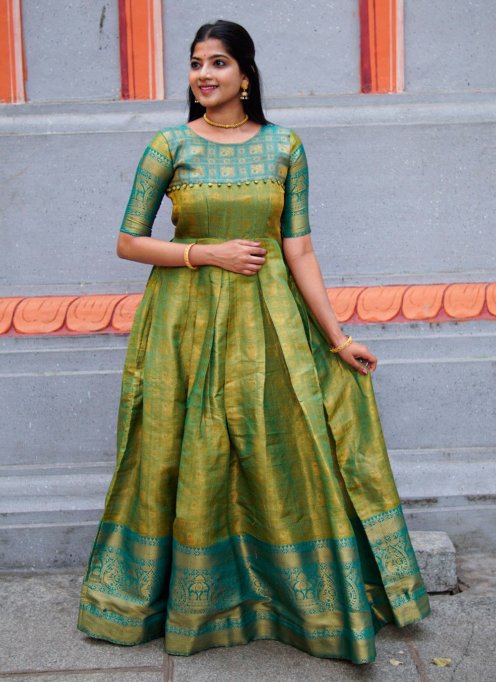 Kanjivaram Silk Gown - G1460