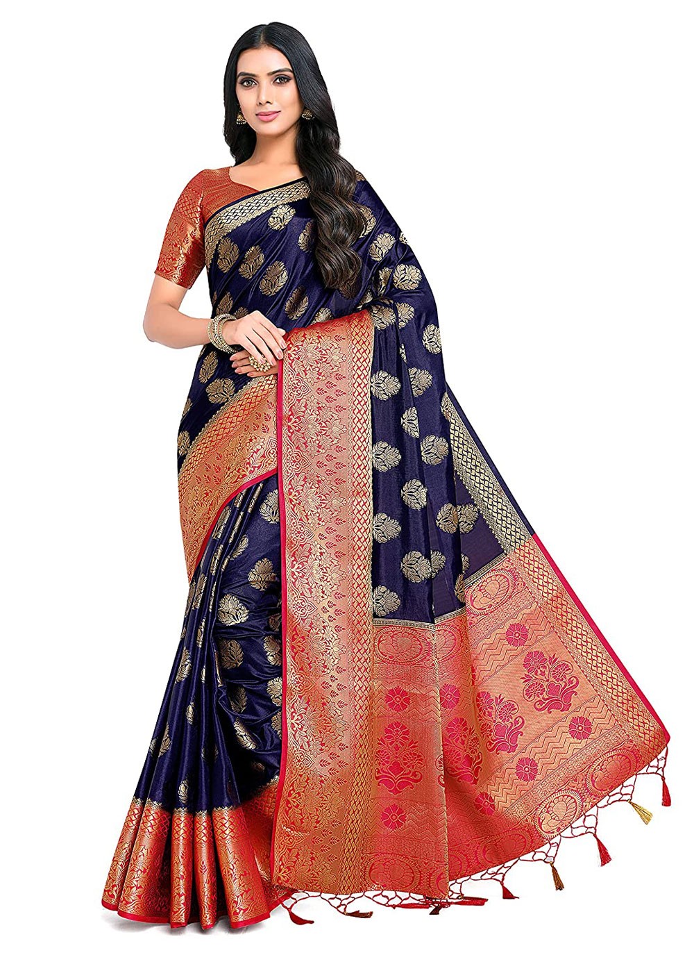 Trendy Zari Kanjivaram Silk Saree - S2472