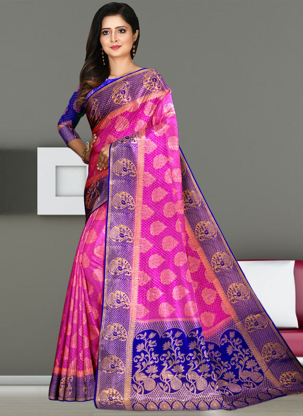 Trendy Hand Embroidery Georgette Saree - S1806