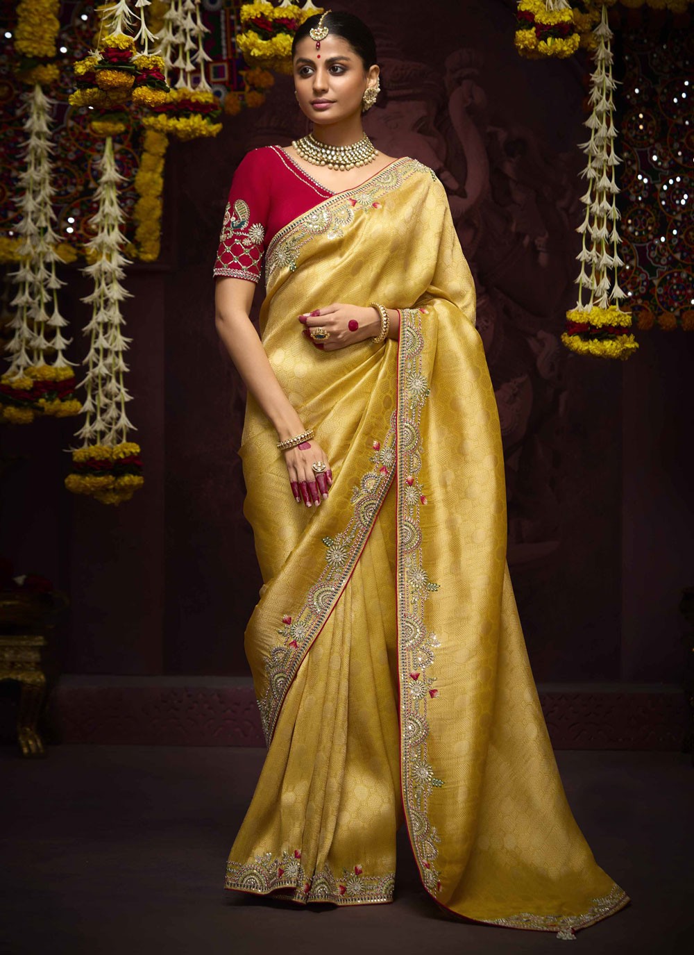 Classic Beads Kanjivaram Silk Saree - S9712