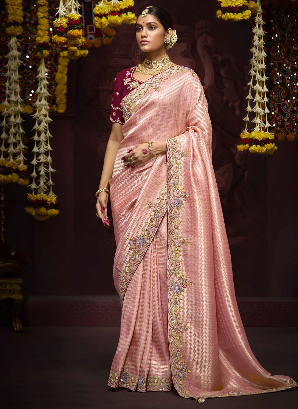 Classic Beads Kanjivaram Silk Saree - S9712