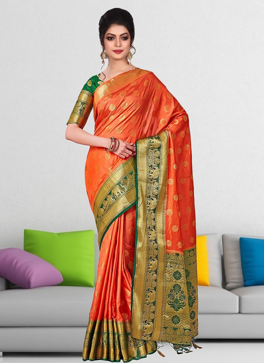 Trendy Hand Embroidery Georgette Saree - S1806