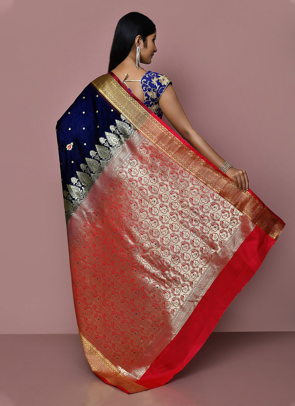 Contemporary Embroidered Silk Saree - S3349