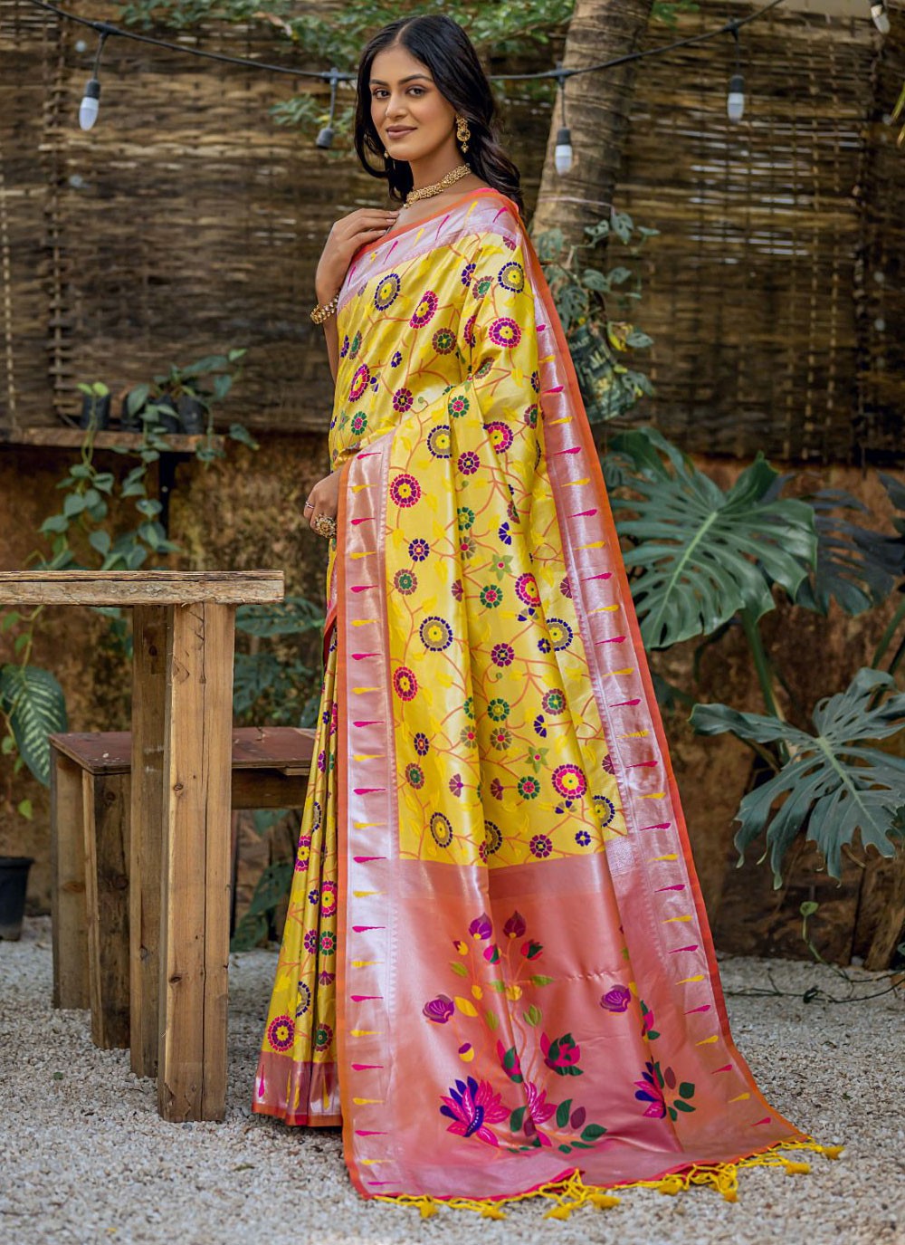 Classic Meenakari Kanjivaram Silk Saree - S4363