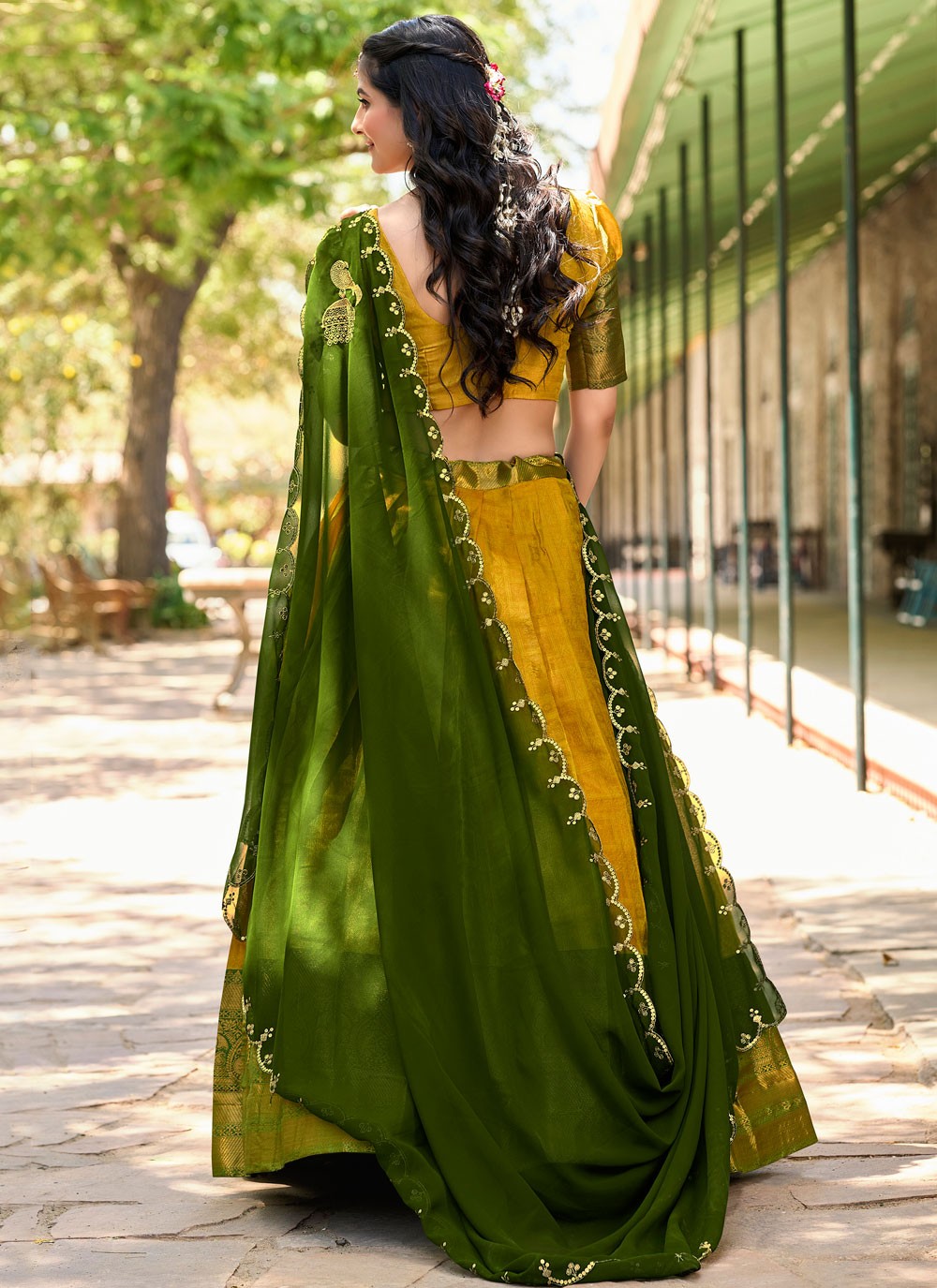 Embroidered Kanjivaram Silk A - Line Lehenga - L1675