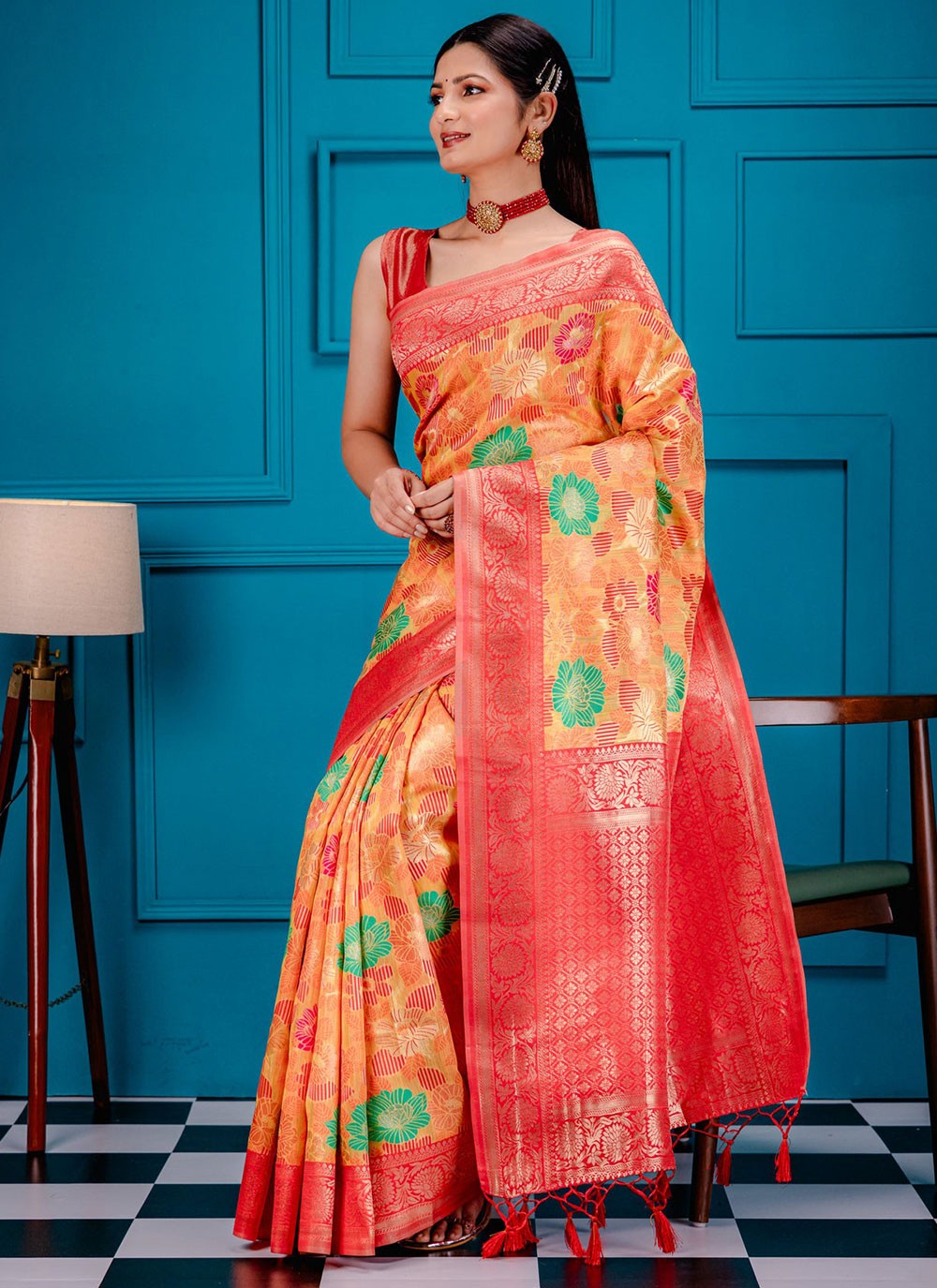 Classic Zari Kanjivaram Silk Saree - S7079