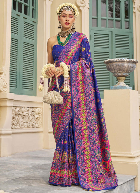 Kashmiri, Meenakari, Weaving Zari Banarasi Silk Saree - S12074