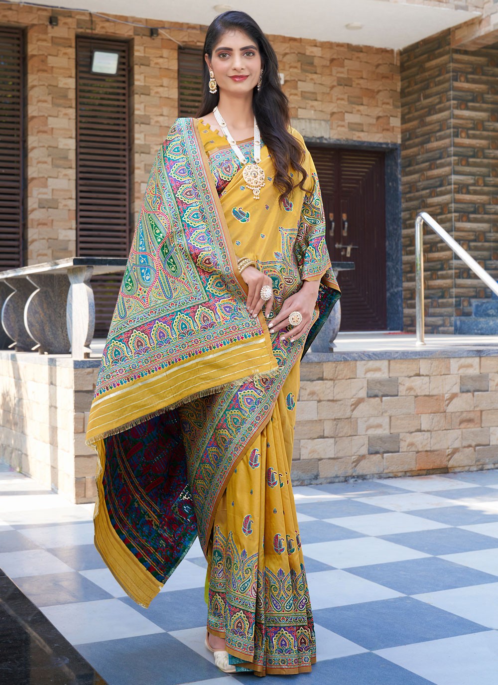 Kashmiri Pashmina Saree - S11995