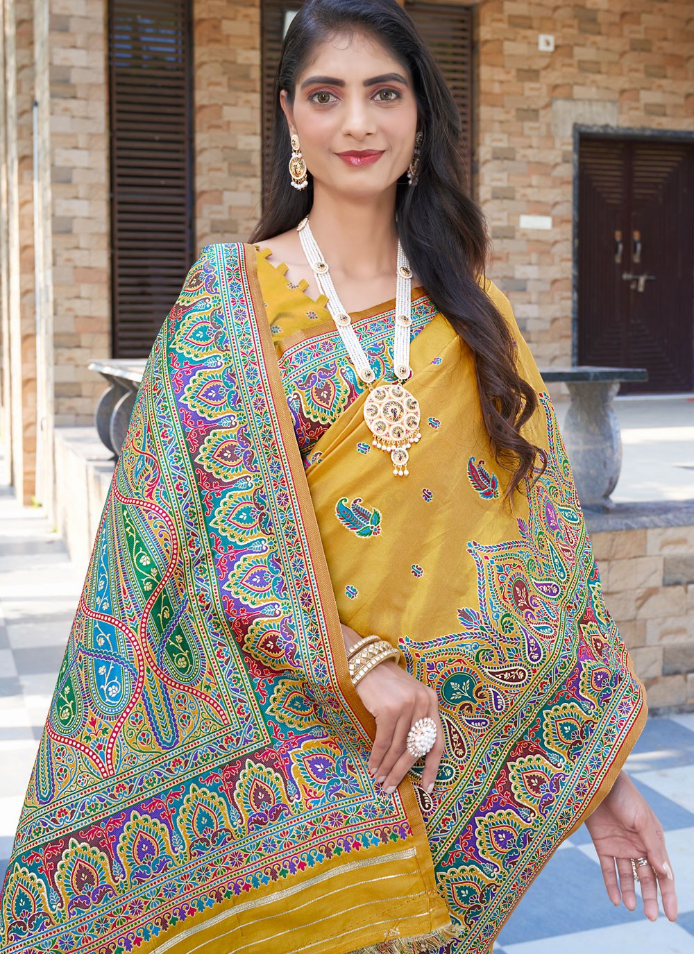 Kashmiri Pashmina Saree - S11995