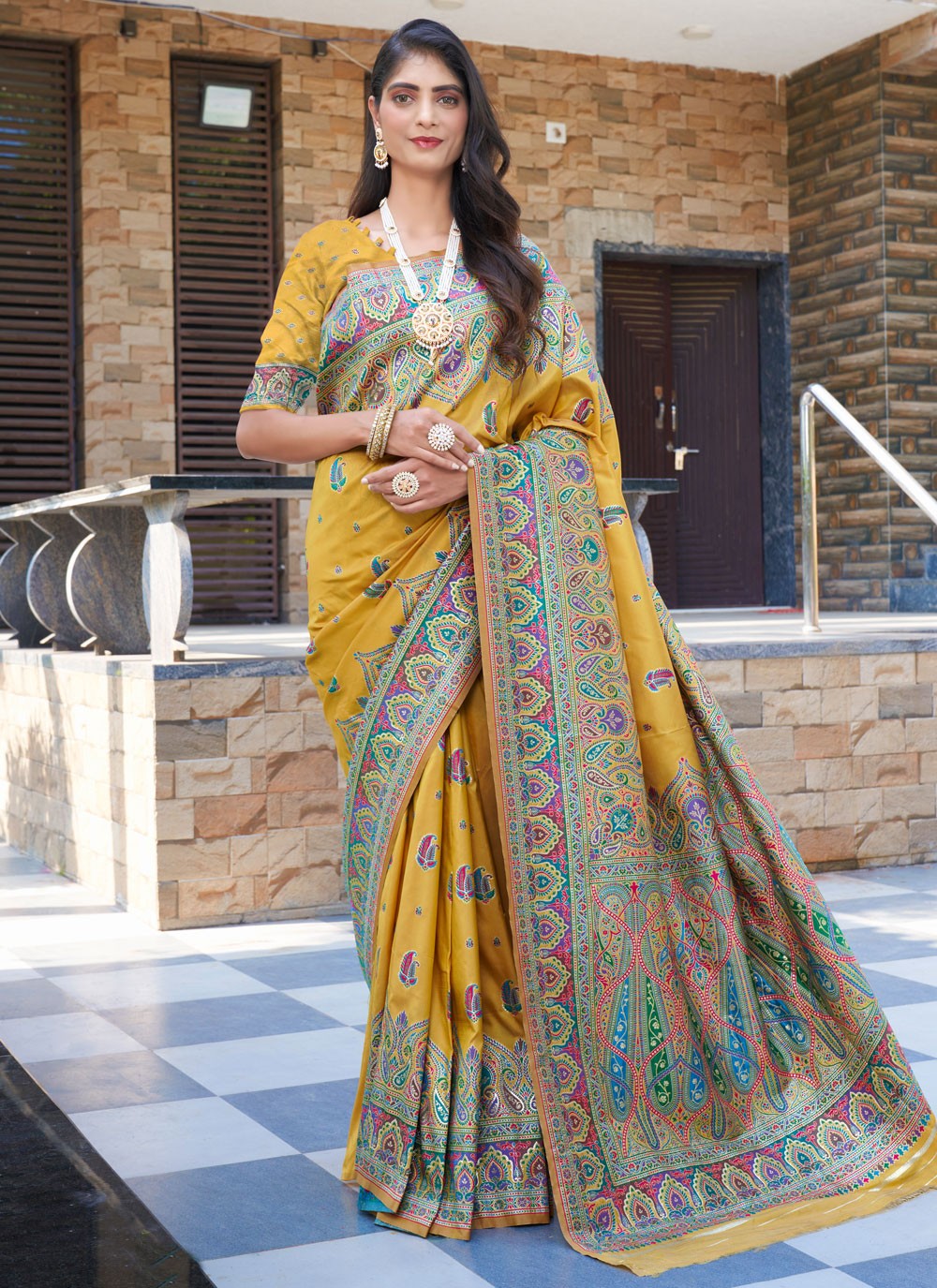 Kashmiri Pashmina Saree - S11995