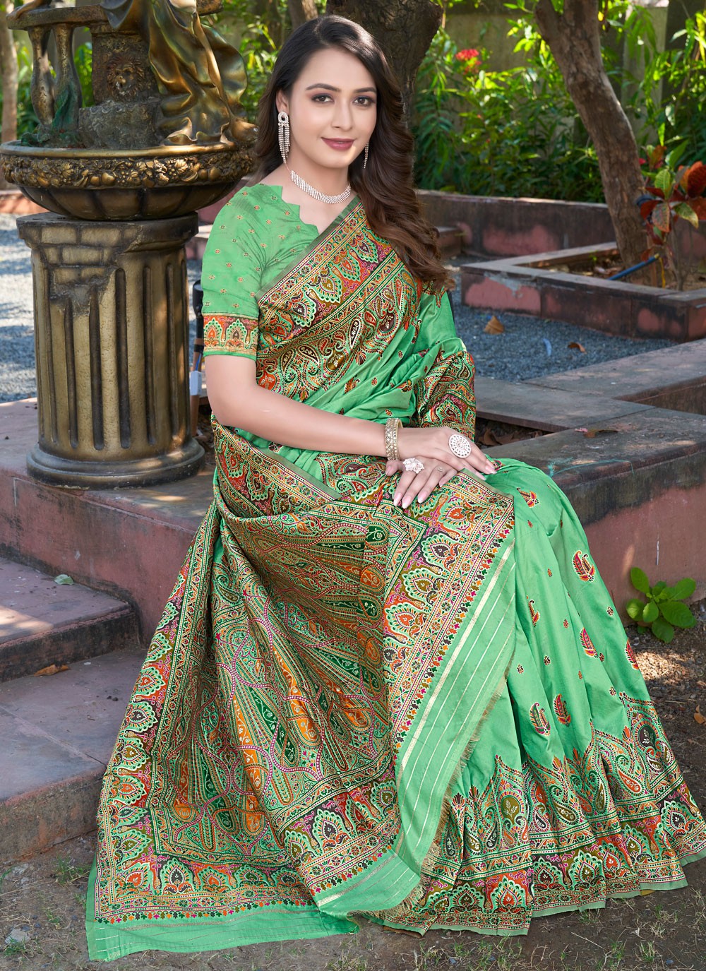 Kashmiri Pashmina Saree - S11995