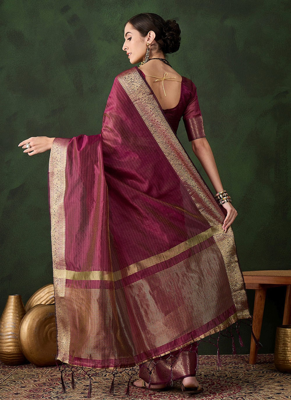 Trendy Jacquard Work Khadi, Organza Saree - S10491