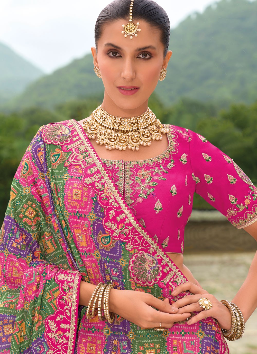 Embroidered Silk Lehenga - L3142