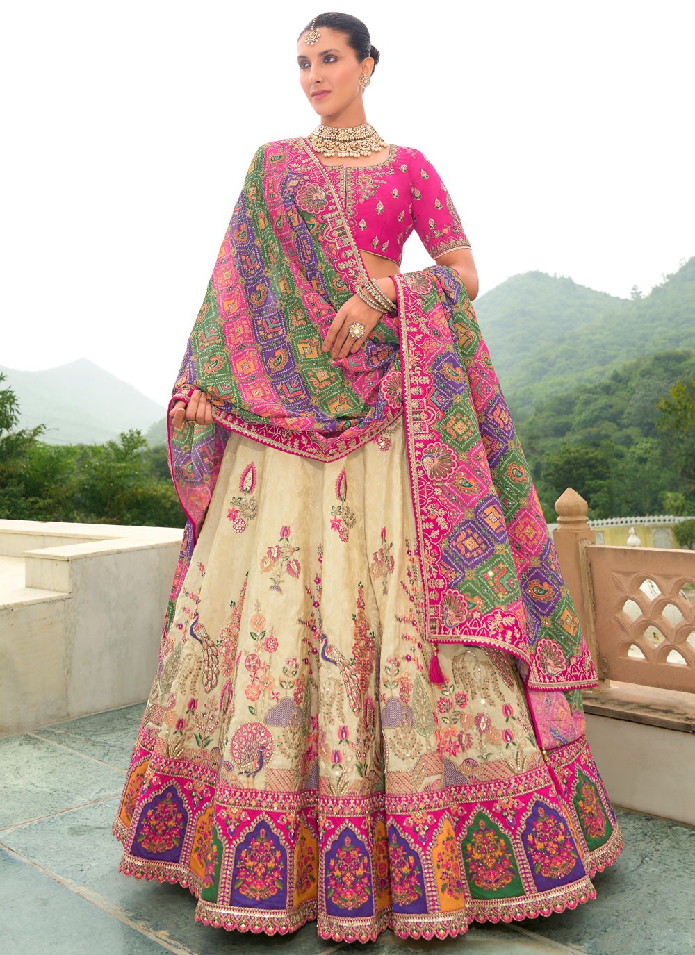 Embroidered Silk Lehenga - L3142