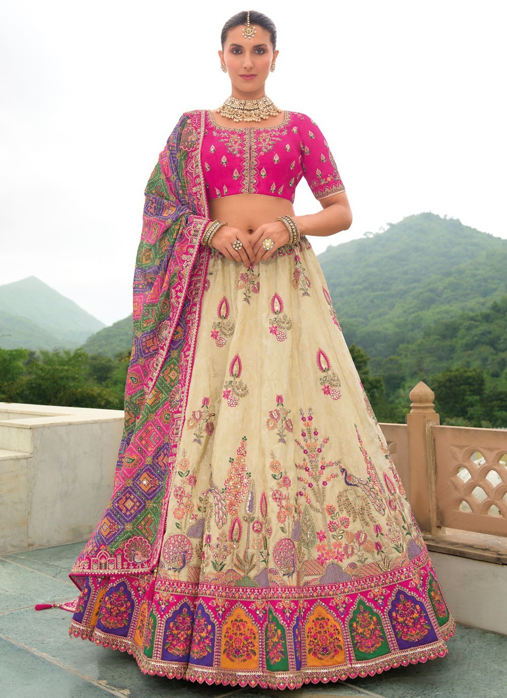 Embroidered Silk Lehenga - L3142