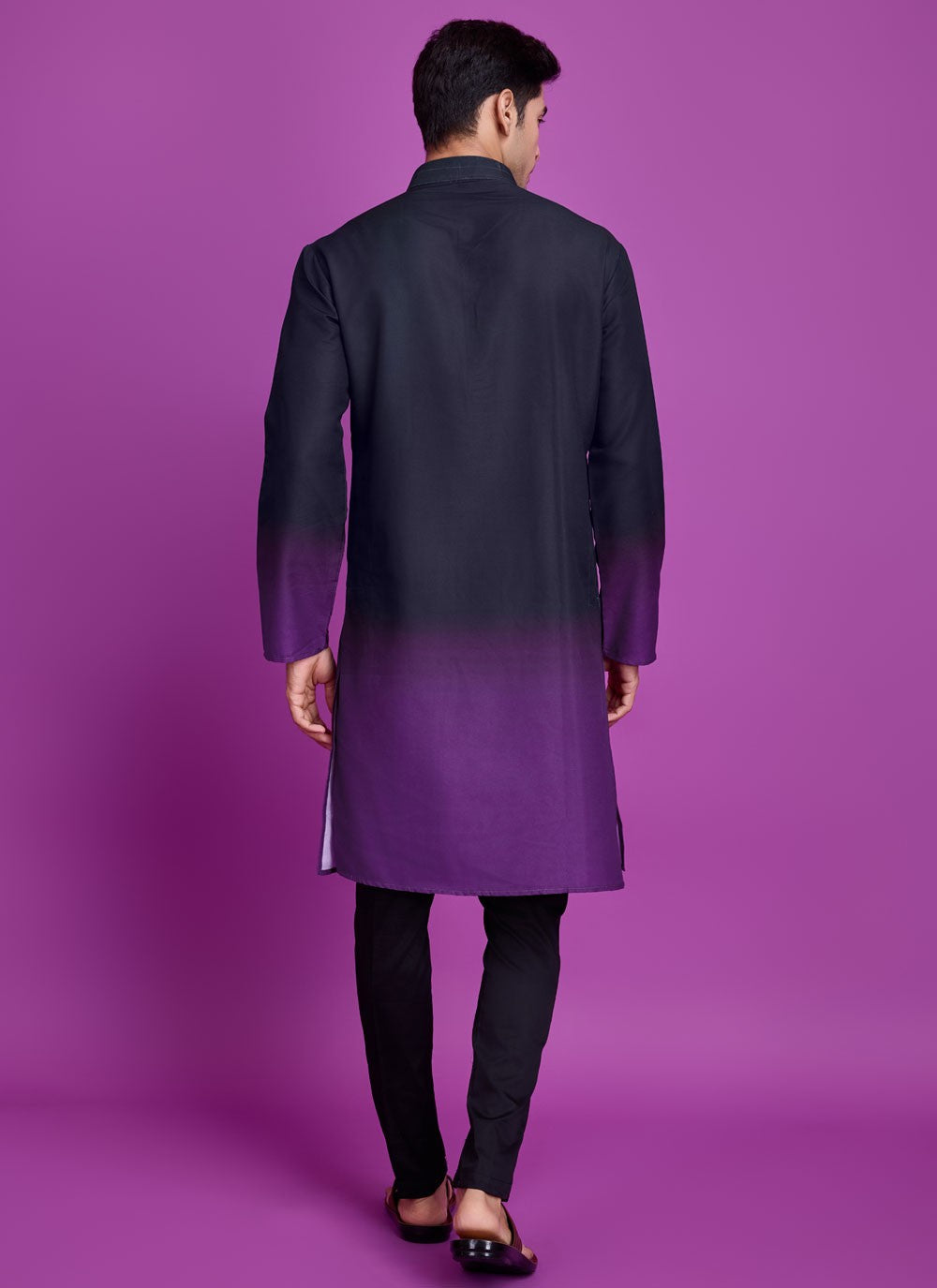 Mirror Rayon Lavender, Navy Blue Kurta - M8313