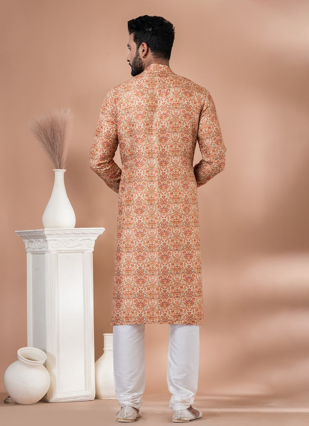 Digital Print Cotton Multi Colour Kurta Pyjama - M6994