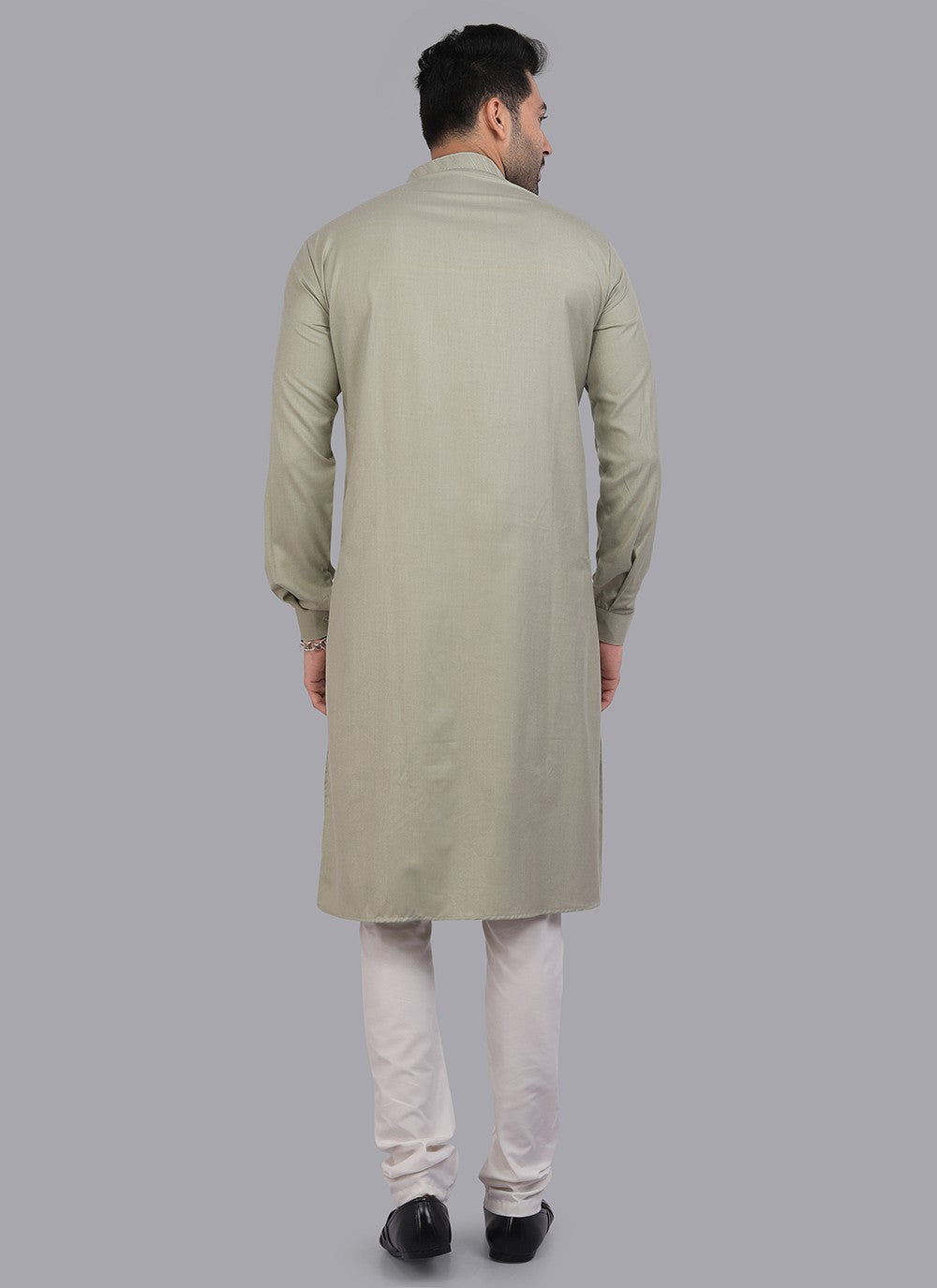 Plain Art Silk Green Kurta Pyjama - M6725