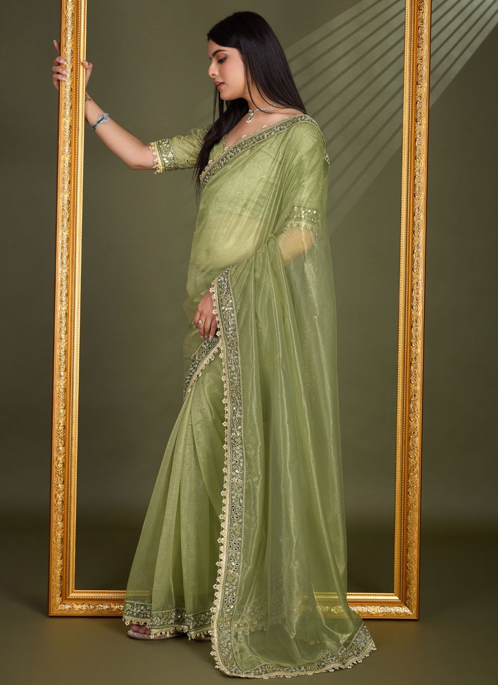 Classic Border Work Silk Saree - S8247