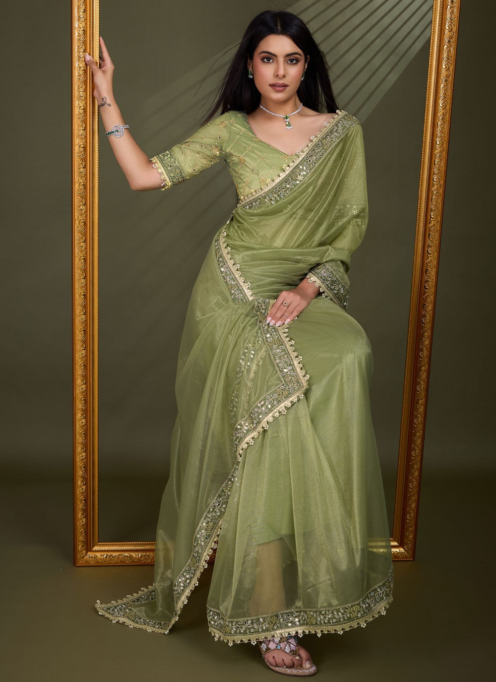 Classic Border Work Silk Saree - S8247