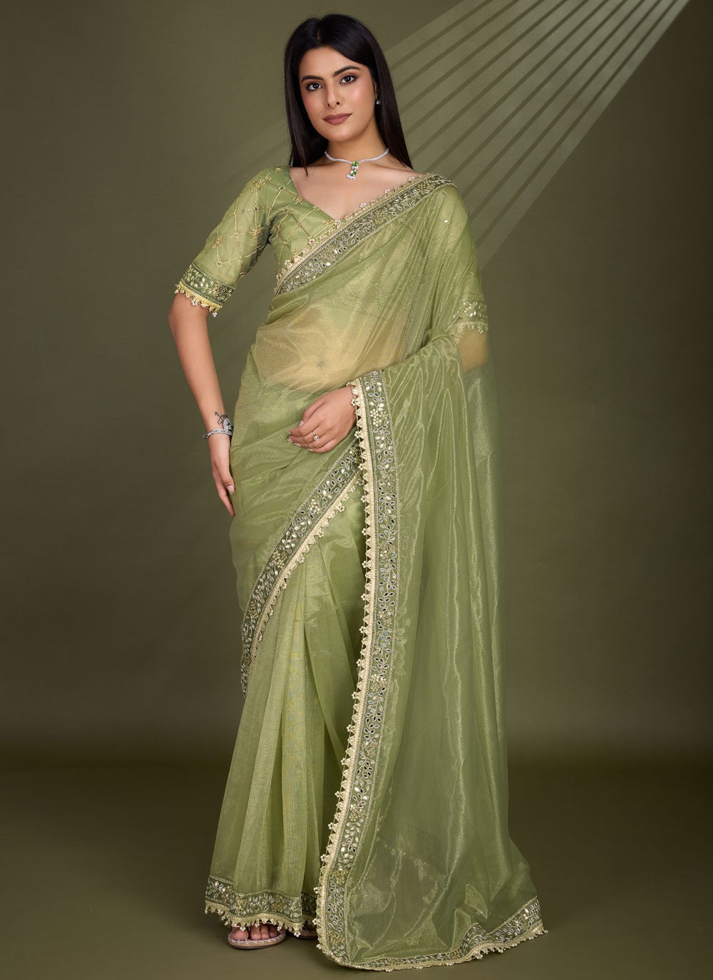 Classic Border Work Silk Saree - S8247