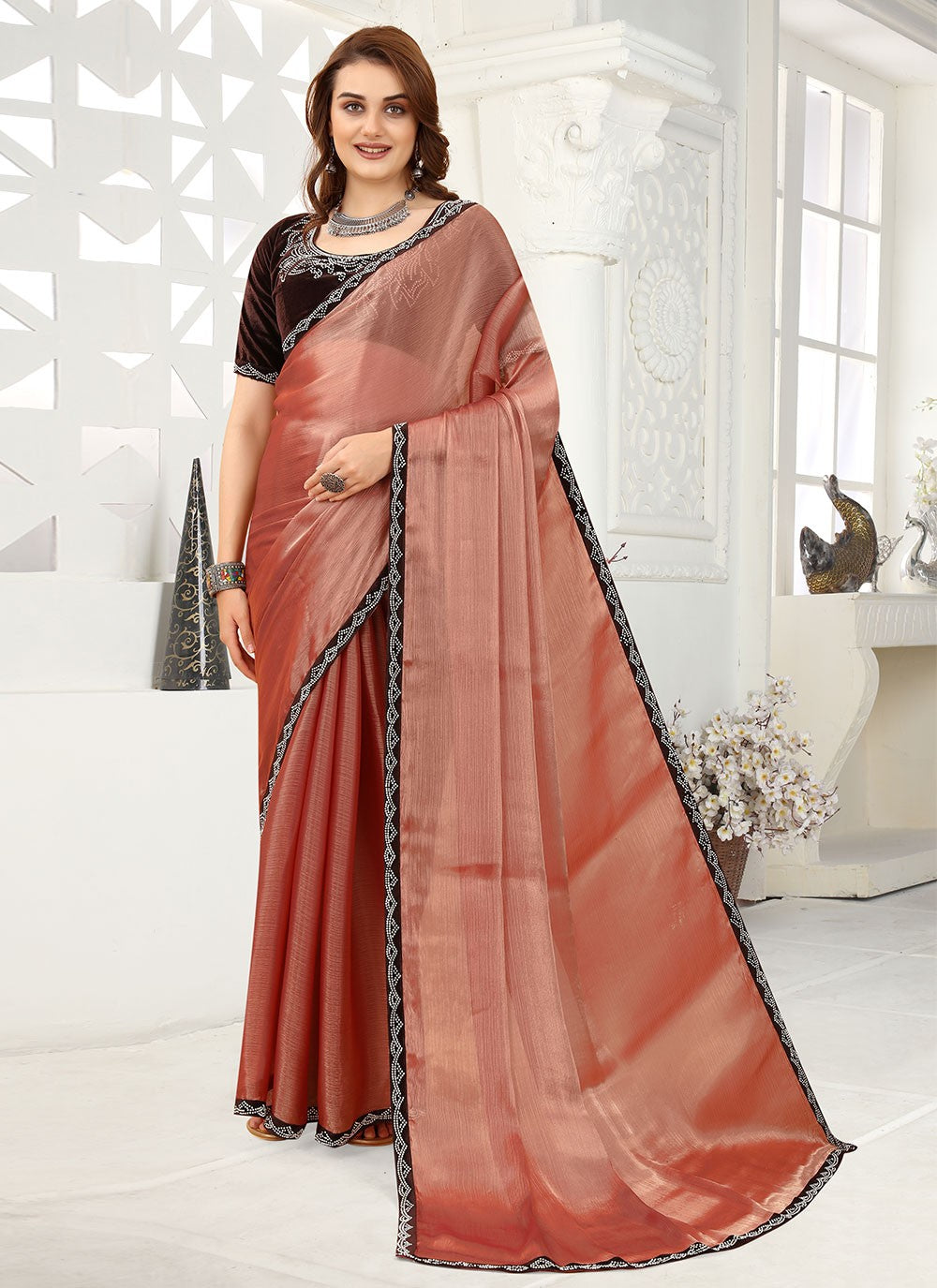 Classic Lace Organza Saree - S1634