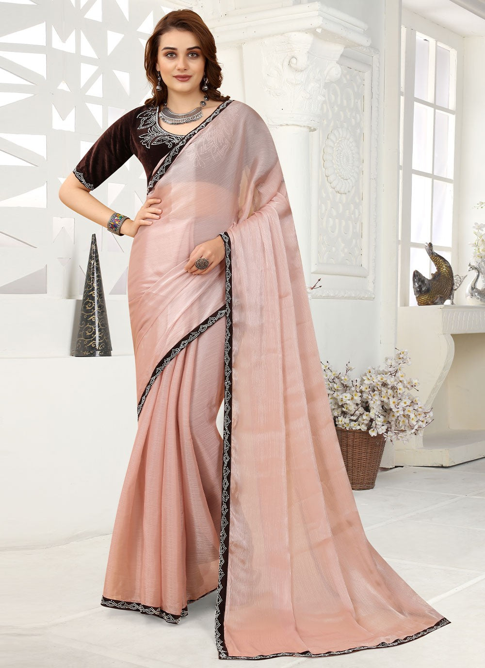 Classic Lace Organza Saree - S1634