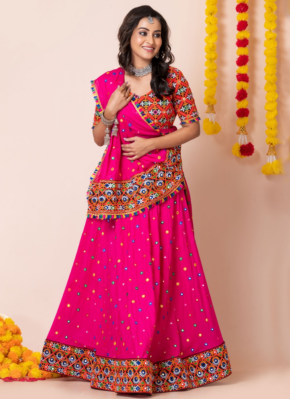 Lace Rayon A - Line Lehenga - L2193