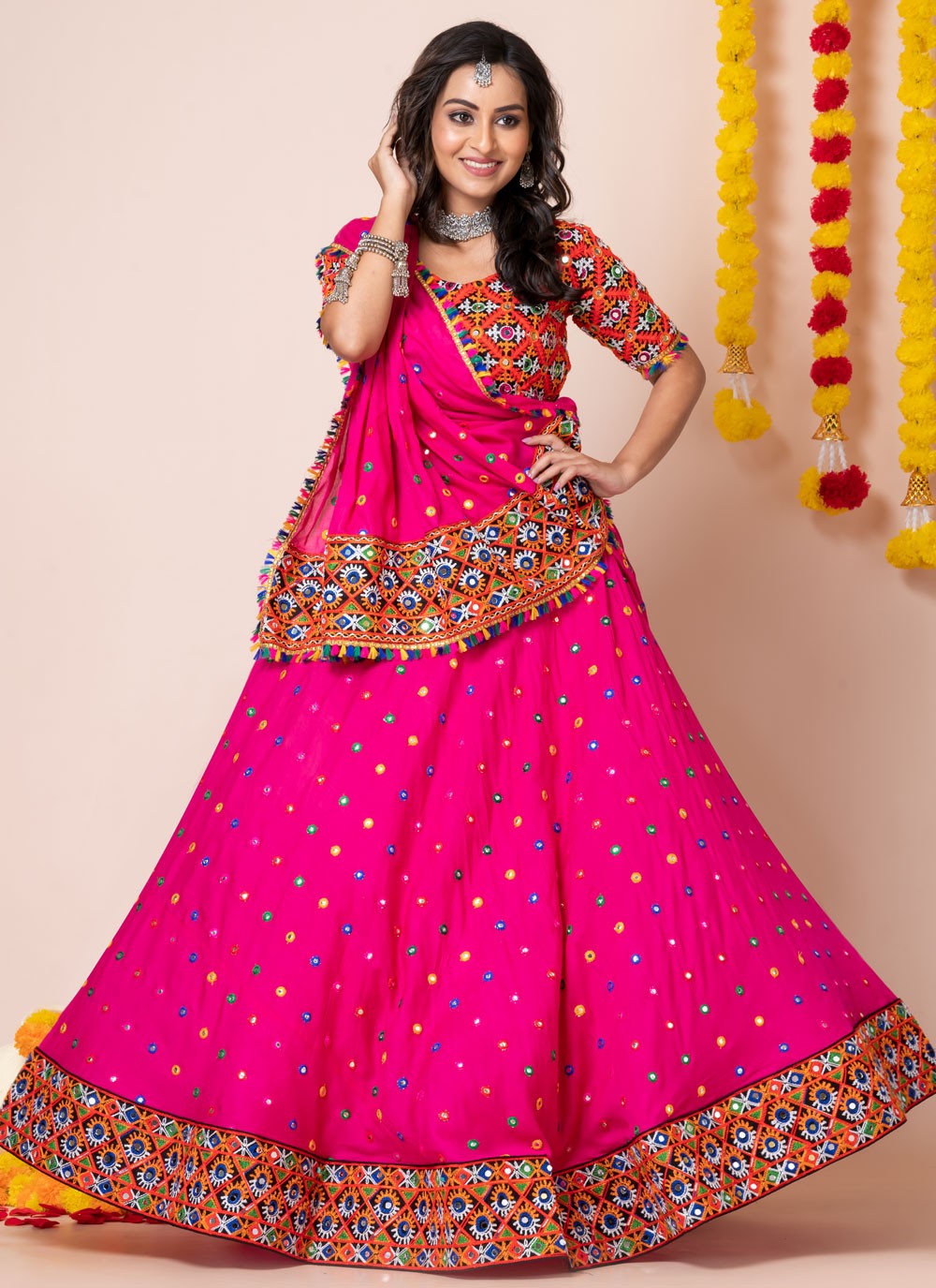 Lace Rayon A - Line Lehenga - L2193