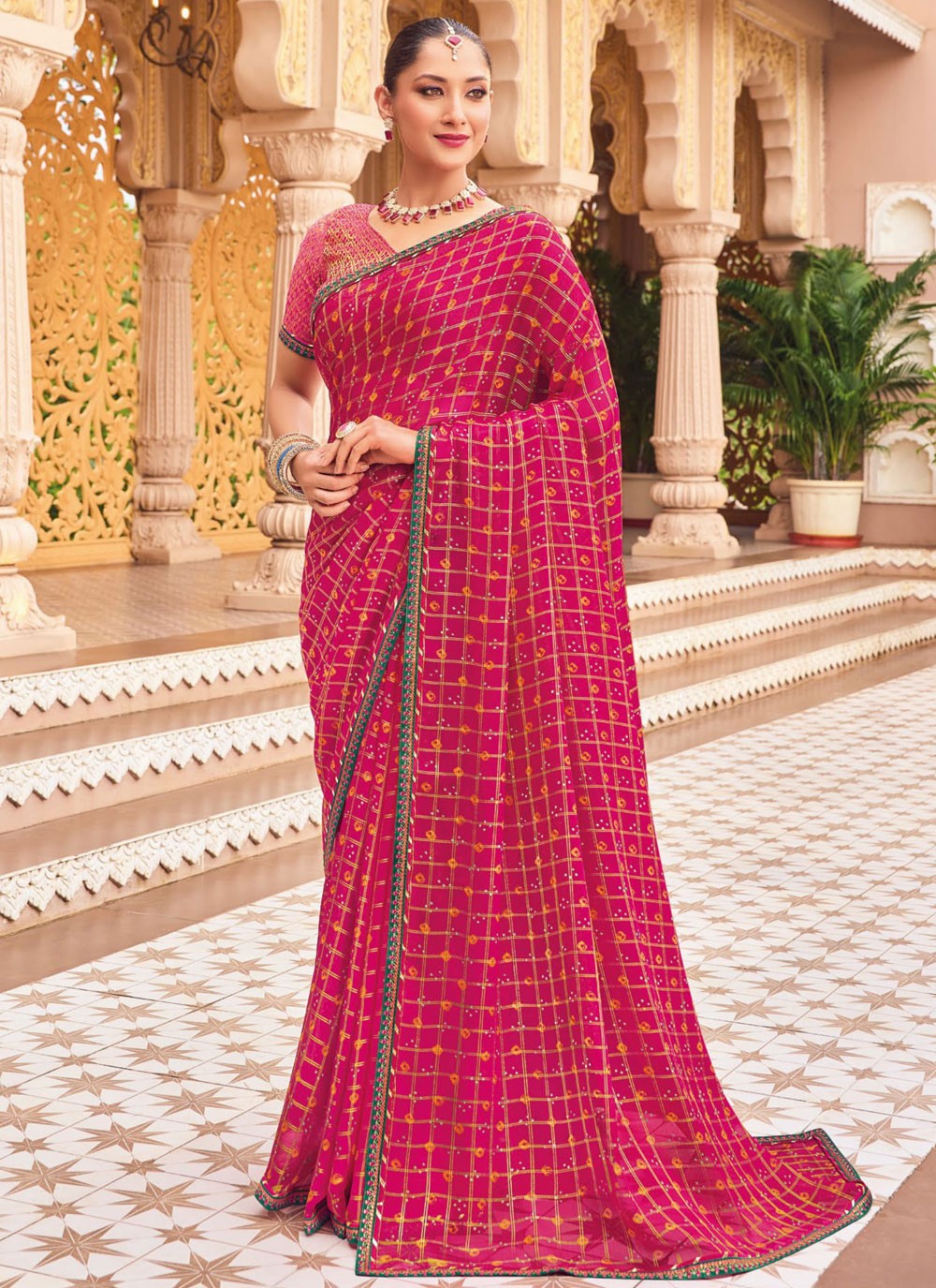 Classic Lace Georgette Saree - S9459