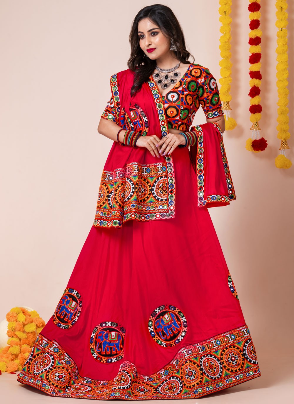 Lace Rayon A - Line Lehenga - L2193