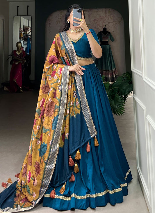 Lace Chinon, Silk A - Line Lehenga - L2946