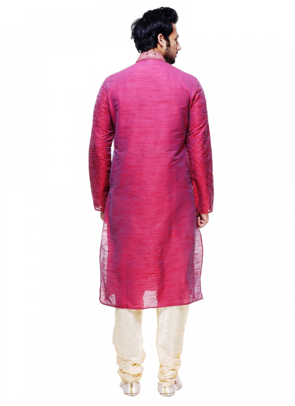 Plain Silk Maroon Kurta Pyjama - M1009