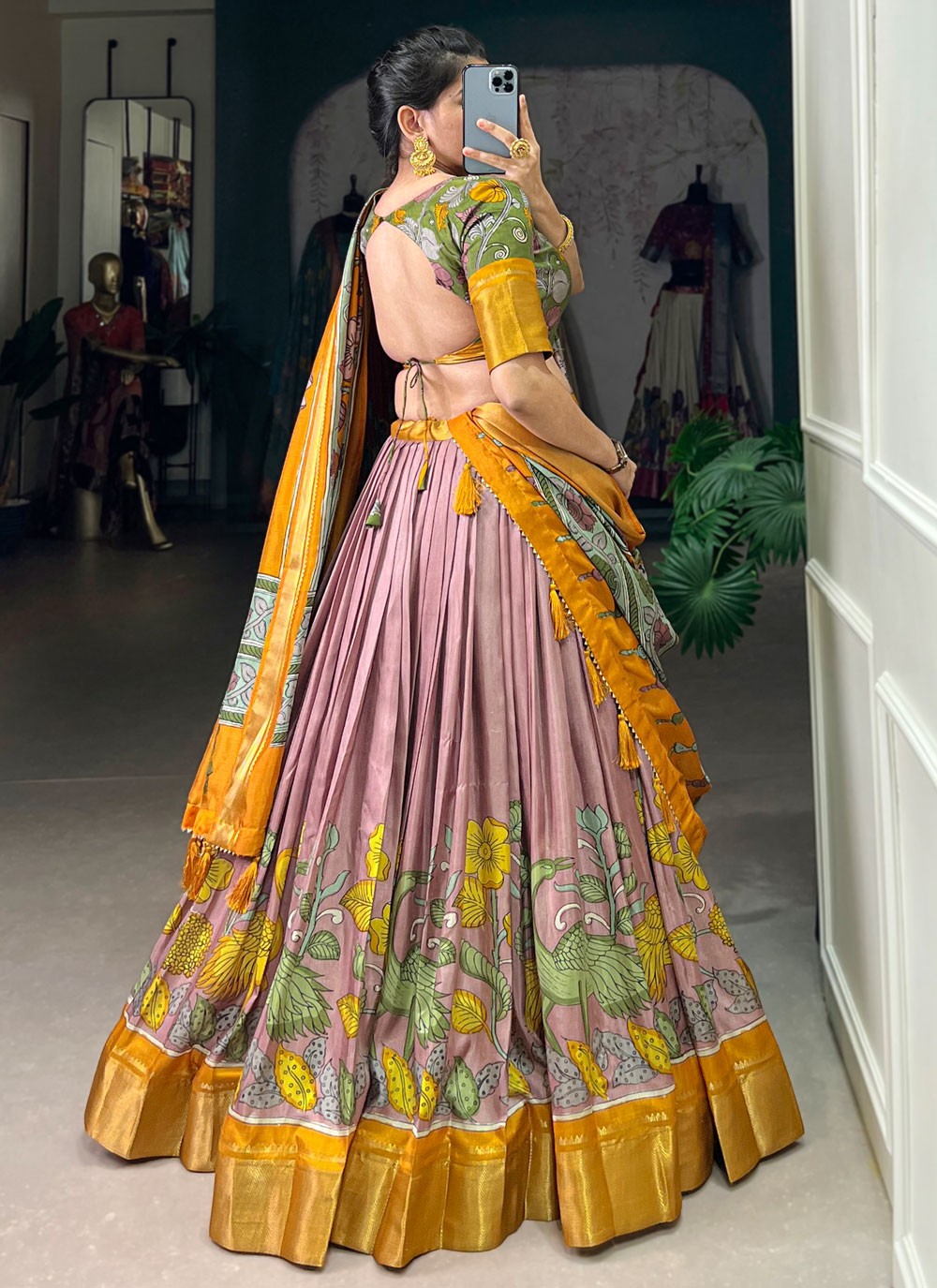 Printed Pure Dola Lehenga - L3192