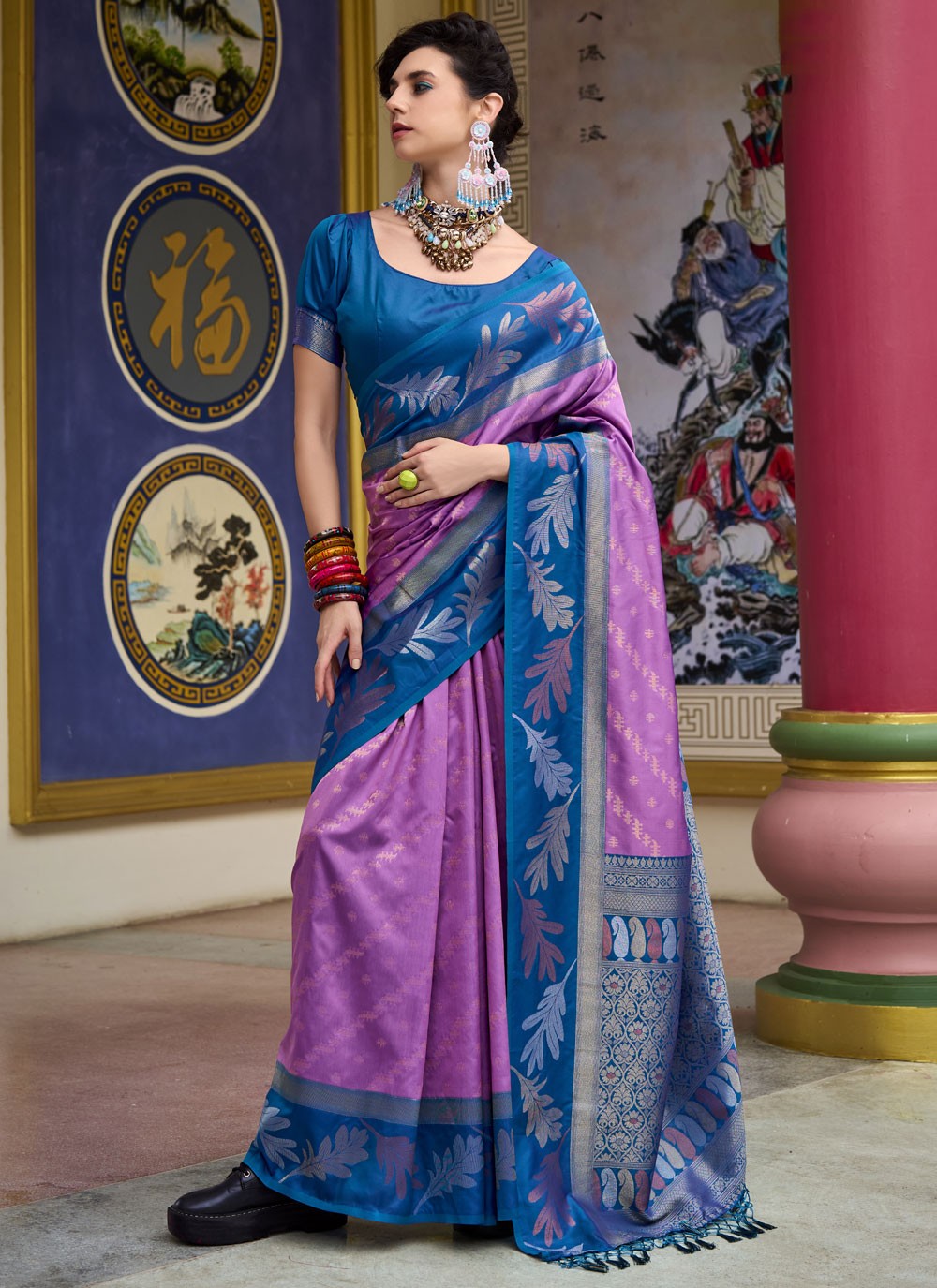 Classic Border Work Banarasi Silk Saree - S9704