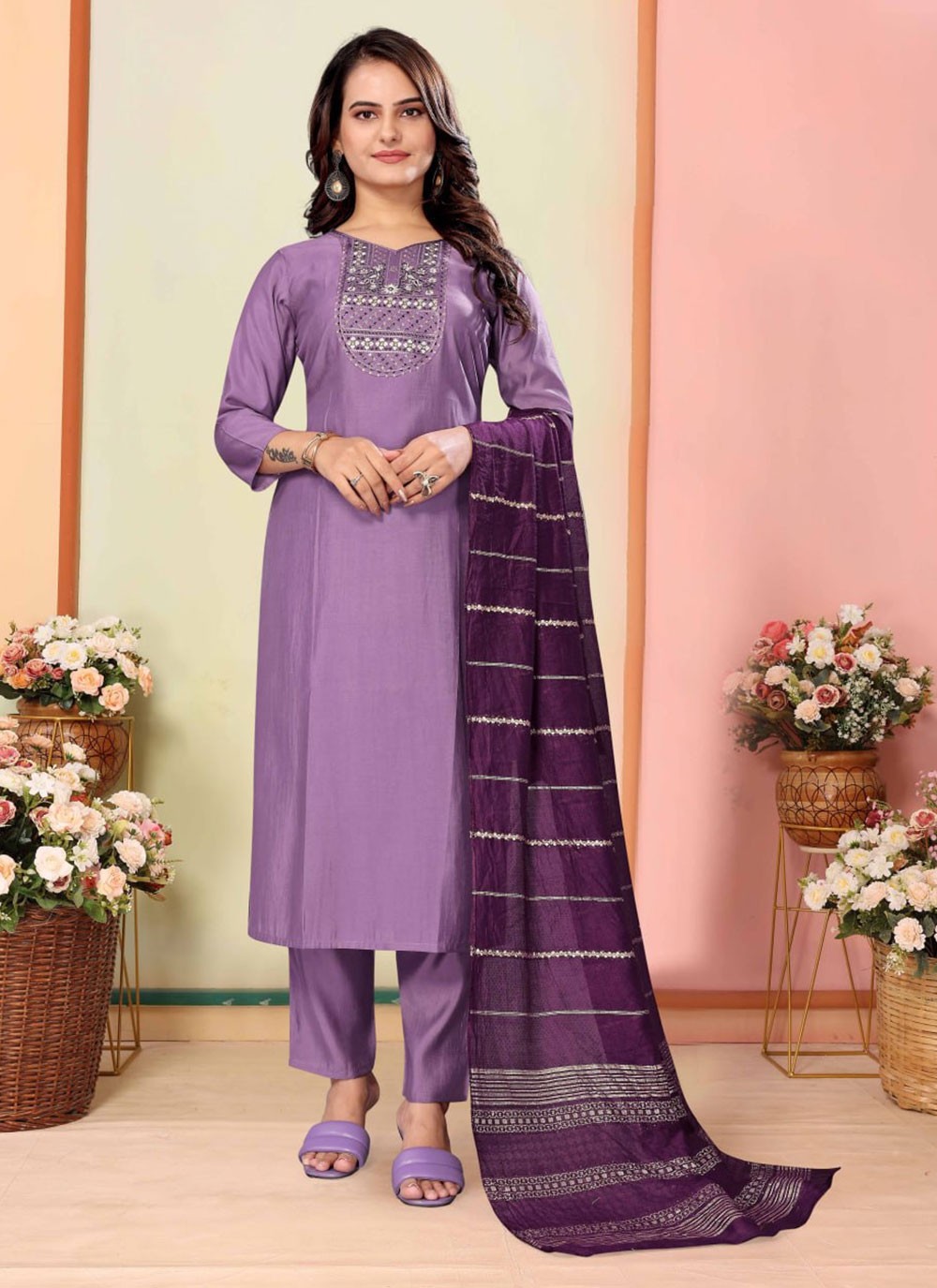 Art Silk Salwar Suit - T2993