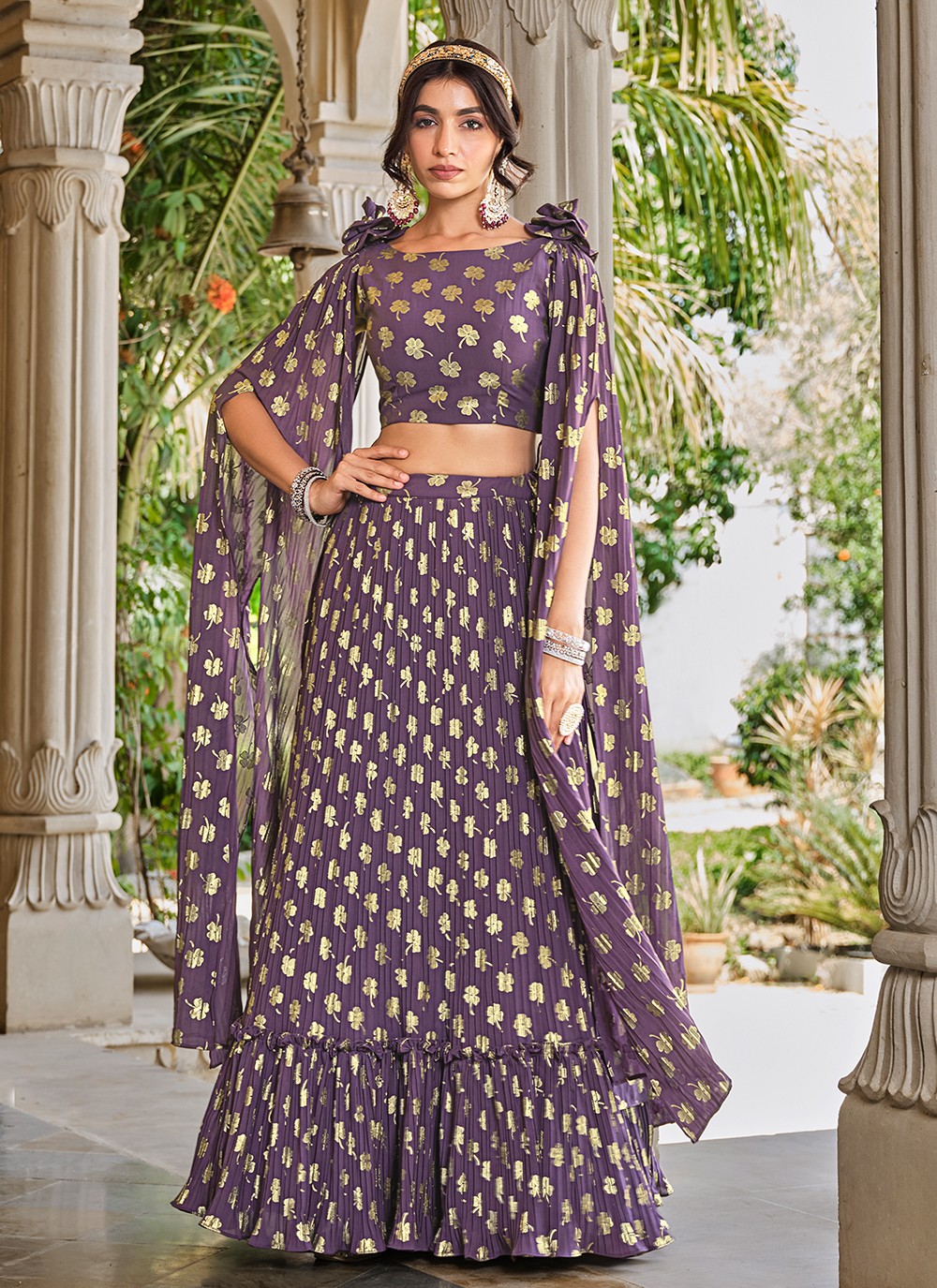 Printed Georgette A - Line Lehenga - L0971